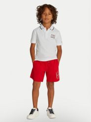 Tommy Hilfiger Polo KB0KB09524 D Biały Regular Fit. Białe t-shirty dla chłopców Tommy Hilfiger, bez wzorów, z bawełny, bez ramiączek. Za 159.99 zł.