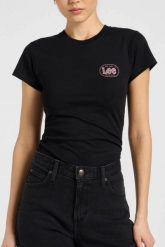 DAMSKA KOSZULKA LEE SLIM TEE BLACK 112371878. Czarne t-shirty damskie Lee, xs, bez wzorów, bez kołnierzyka. Za 89.99 zł.
