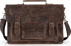 Solome BRĄZOWA SKÓRZANA TORBA LISTONOSZKA NA RAMIĘ SOLOME LAGO. Brązowe torby na ramię męskie Solome, bez wzorów, na ramię. Za 349.00 zł.