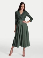 Swing Sukienka koktajlowa 5AE29100 Zielony Regular Fit. Zielone sukienki damskie Swing, bez wzorów, z syntetyku, wizytowe, bez kołnierzyka, bez ramiączek. Za 599.99 zł.