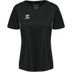 Damski jersey Hummel Authentic. Czarne koszulki sportowe damskie Hummel, bez wzorów, z jersey, sportowe, bez kołnierzyka. Za 185.50 zł.