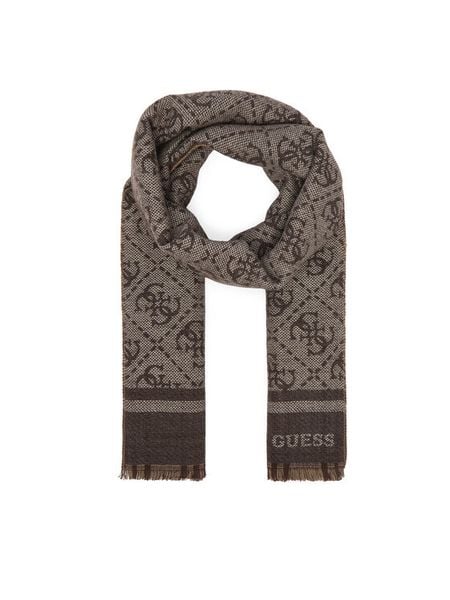Guess Szalik AM9670 POL03 Brązowy. Brązowe czapki i kapelusze damskie Guess, z aplikacjami. Za 234.99 zł.