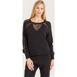 SWETER TWINSET. Czarne swetry damskie Twinset, l, z aplikacjami, z koronki, bez kołnierzyka, bez ramiączek, bez kaptura. Za 759.00 zł.