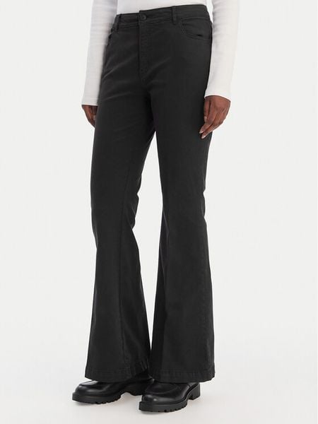 HUGO Spodnie materiałowe Hizama 50555763 Czarny Regular Fit. Czarne spodnie materiałowe damskie Hugo, bez wzorów, z bawełny. Za 308.99 zł.