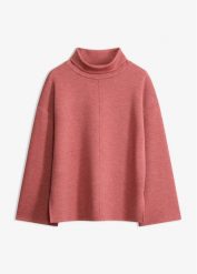Bluza z dzianiny scuba. Czerwone bluzy damskie bonprix, bez wzorów, z dzianiny, bez kaptura. Za 112.99 zł.