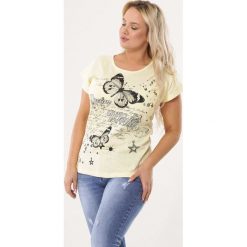 Żółty T-shirt Rapt. Bluzki damskie marki Born2be. Za 29.99 zł.