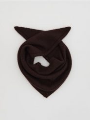Szal z wełną i kaszmirem - ciemnobrązowy. Brązowe szaliki i chusty damskie Reserved, bez wzorów, z kaszmiru. Za 169.99 zł.