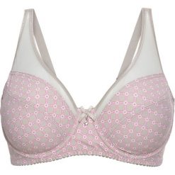 Biustonosz "minimizer" bonprix szary kamienisty - różowy z nadrukiem. Szare biustonosze bonprix, z nadrukiem. Za 44.99 zł.
