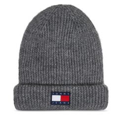 Czapka Tommy Jeans. Szare czapki i kapelusze damskie Tommy Jeans, na zimę, bez wzorów, z jeansu. Za 219.99 zł.