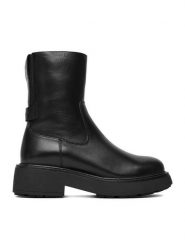 Gino Rossi Botki EO-LAURA-30308 Czarny. Czarne botki damskie Gino Rossi, ze skóry, bez obcasa, na płaskiej podeszwie, bez zapięcia. Za 449.99 zł.