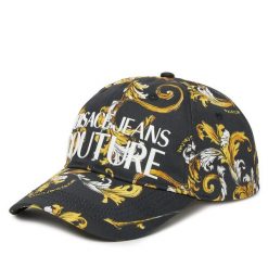 Czapka z daszkiem Versace Jeans Couture. Czarne czapki i kapelusze damskie Versace Jeans Couture, bez wzorów, z jeansu. Za 189.99 zł.