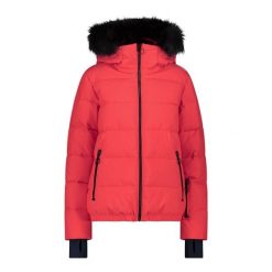 Kurtka damska narciarska CMP 34W4416F. Czerwone kurtki snowboardowe damskie CMP, na zimę, xs, bez wzorów, bez kaptura, narciarskie. W wyprzedaży za 436.60 zł.