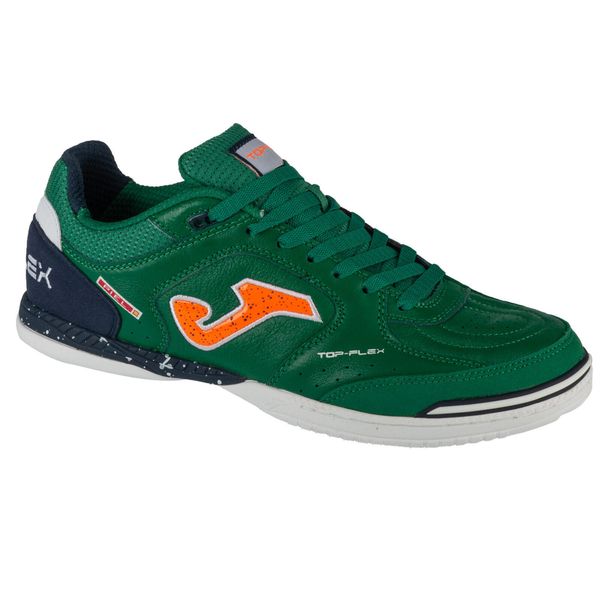 Buty halowe do piłki nożnej męskie, Top Flex 24 TOPW IN. Zielone buty sportowe męskie Joma, z materiału, bez zapięcia, do piłki nożnej. Za 269.99 zł.
