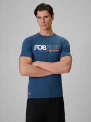 4F Koszulka do pływania i sportów wodnych z filtrem UPF50+ męska - granatowa XL. Niebieskie t-shirty męskie 4f, na lato, l, bez wzorów, z materiału, klasyczne, bez kołnierzyka. Za 99.99 zł.