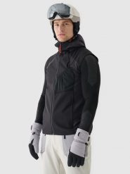 4F Bezrękawnik skiturowy Primaloft Active męski - czarny S. Czarne kurtki męskie 4f, m, z aplikacjami, z dzianiny, klasyczne, bez kaptura. Za 399.99 zł.