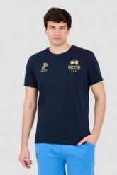 LA MARTINA Granatowy męski t-shirt Jersey, Rozmiar L. Niebieskie t-shirty męskie La Martina, l, bez wzorów, z jersey, bez kołnierzyka. W wyprzedaży za 229.99 zł.