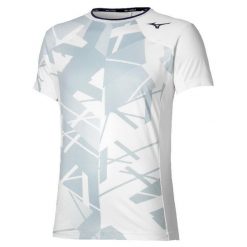 Koszulka Mizuno Shadow Graphic. Białe koszulki sportowe męskie Mizuno, bez wzorów, bez kołnierzyka, bez ramiączek, tenisowe. Za 258.00 zł.