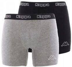 Bokserki męskie Kappa 2-pack, 95% bawełna 5% elastan. Czarne bokserki męskie 909, l, bez wzorów, z bawełny. Za 29.00 zł.