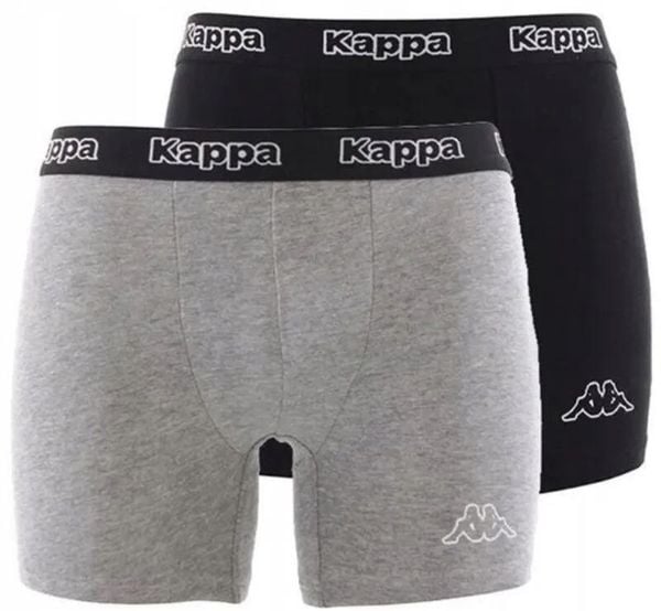 Bokserki Kappa 2-pak Czarno-szary Czarny/szary. Czarne bokserki damskie Kappa, xl, bez wzorów, z bawełny. Za 35.90 zł.