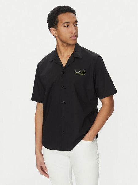 KARL LAGERFELD Koszula 605443 552600 Czarny Relaxed Fit. Czarne koszule męskie KARL LAGERFELD, m, bez wzorów, z bawełny, bez kołnierzyka, bez ramiączek. Za 299.99 zł.
