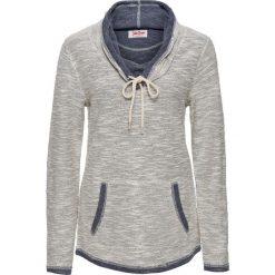 Bluza z szerokim kołnierzem, długi rękaw bonprix ciemnoniebieski melanż. Bluzy damskie bonprix. Za 59.99 zł.