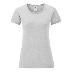 Koszulka Damska Iconic 150 Heather T-shirt. Szare koszulki sportowe damskie Fruit of the Loom, xl, bez wzorów, bez kołnierzyka, bez ramiączek, trekkingowe. Za 28.99 zł.