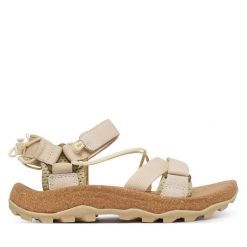 Sandały Merrell. Zielone sandały damskie Merrell, bez wzorów, bez obcasa, na płaskiej podeszwie, bez zapięcia. Za 399.99 zł.