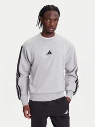 Adidas Bluza Essentials 3-Stripes JE6308 Szary Regular Fit. Szare bluzy męskie Adidas, m, bez wzorów, z bawełny, bez kaptura. Za 189.99 zł.