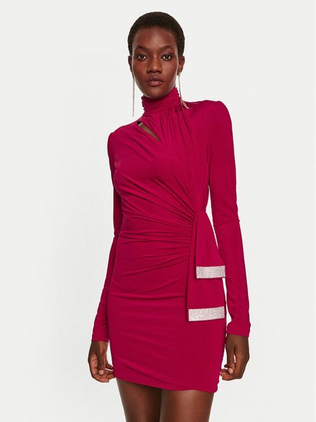 Simona Corsellini Sukienka koktajlowa A24CEAB053 Czerwony Slim Fit. Czerwone sukienki damskie SIMONA CORSELLINI, bez wzorów, z syntetyku, wizytowe, bez kołnierzyka, bez ramiączek. Za 1,199.00 zł.