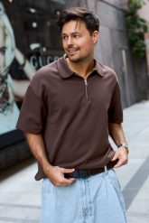 Pasek męski skórzany klamra automatyczna ciemno brązowy Beltimore A45 : Kolory - brązowy, beżowy, Rozmiar pasków - r.110-125 cm. Brązowe paski damskie bez wzorów, ze skóry, wizytowe. Za 64.99 zł.