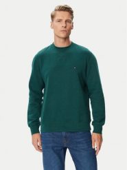 Tommy Hilfiger Bluza Seasonal MW0MW40000 Zielony ciemny Regular Fit. Zielone bluzy męskie Tommy Hilfiger, l, bez wzorów, z bawełny, bez kaptura. Za 409.99 zł.