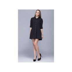 Luźna sukienka z asymetrycznym dołem czarna H005. Sukienki damskie marki Harmony. Za 199.00 zł.