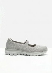 Baleriny z paskiem i pianką memory marki Skechers. Brązowe baleriny damskie bonprix, bez wzorów, bez obcasa. Za 169.99 zł.