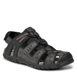 Sandały Geox. Czarne klapki męskie Geox, bez zapięcia. Za 239.99 zł.
