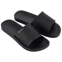 Japonki damskie Ipanema Anat Classic. Czarne klapki damskie Ipanema, bez wzorów, z gumy, sportowe, bez obcasa. Za 109.99 zł.