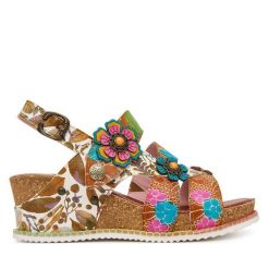 Sandały Laura Vita. Sandały damskie Laura Vita, bez wzorów, bez obcasa, na koturnie, bez zapięcia. Za 459.99 zł.