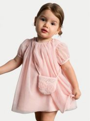 Mayoral Sukienka elegancka 1917 Różowy Regular Fit. Czerwone sukienki dla dziewczynek Mayoral, bez wzorów, z syntetyku, eleganckie, bez ramiączek. Za 159.99 zł.