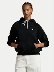 Polo Ralph Lauren Bluza 211971698003 Czarny Regular Fit. Czarne bluzy damskie Polo Ralph Lauren, m, bez wzorów, bez kaptura. Za 859.99 zł.
