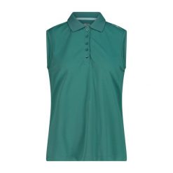 Koszulka damska turystyczna CMP 3T59776. Niebieskie koszulki sportowe damskie CMP, s, bez wzorów, z materiału, bez kołnierzyka, bez ramiączek. Za 125.00 zł.