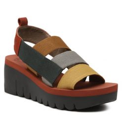 Sandały Fly London. Klapki damskie Fly London, bez wzorów, bez obcasa, na koturnie, bez zapięcia. Za 349.99 zł.