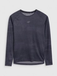 4F Longsleeve rowerowy szybkoschnący damski - czarny S. Czarne koszulki sportowe damskie 4f, l, bez wzorów, z dzianiny, bez kołnierzyka, bez ramiączek, rowerowe. W wyprzedaży za 99.99 zł.