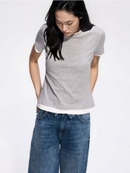 T-shirt z dodatkiem lyocellu - jasnoszary. Szare t-shirty damskie Reserved, l, bez wzorów, z bawełny, bez kołnierzyka. Za 59.99 zł.