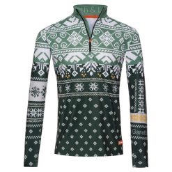 Bluza narciarska Męska Gareth & Lucas Seventy-Eight. Zielone bluzy męskie GARETH & LUCAS, m, bez wzorów, z elastanu, bez kaptura, narciarskie. Za 229.99 zł.
