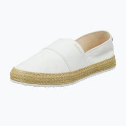Espadryle damskie GANT Raffiaville. Białe espadryle damskie GANT, na lato, bez wzorów, z materiału, bez obcasa, bez zapięcia. Za 299.99 zł.
