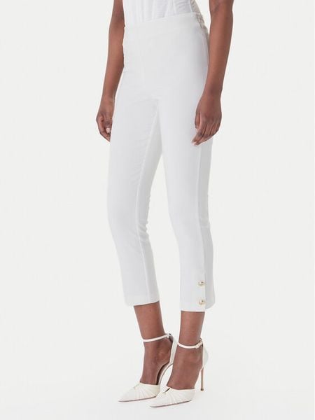 Rinascimento Spodnie materiałowe CFC0128641003 Biały Slim Fit. Białe spodnie materiałowe damskie Rinascimento, l, bez wzorów, z materiału. Za 449.99 zł.