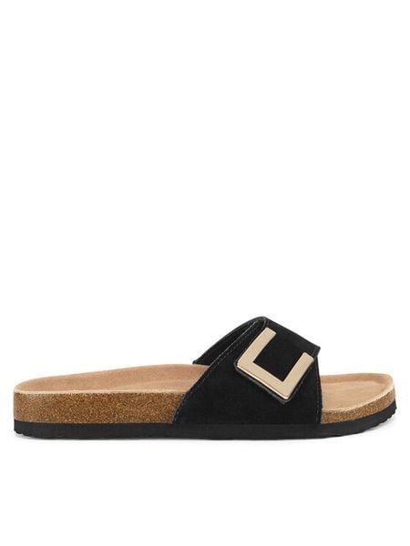 Lasocki Klapki CEO-HYSC0122056-1 Czarny. Czarne klapki damskie Lasocki, bez wzorów, ze skóry, bez obcasa. Za 119.99 zł.