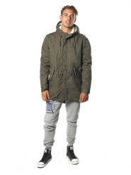 Kurtka z bawełna z kaptur na co dzień na siłownię. Zielone kurtki sportowe męskie LEONE 1947 APPAREL, xl, bez wzorów, z bawełny, na fitness i siłownię. Za 273.61 zł.