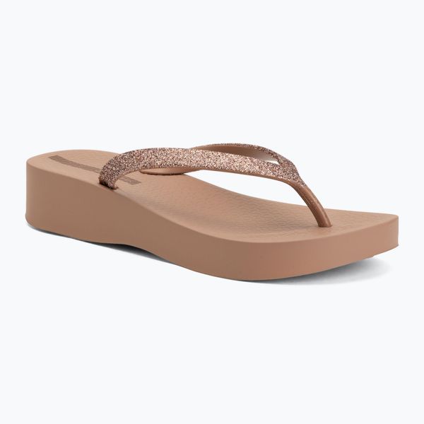 Japonki damskie Ipanema Mesh Chic Plat. Brązowe klapki damskie Ipanema, bez wzorów, z gumy, eleganckie, bez obcasa. Za 109.99 zł.