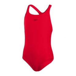 Dziewczęcy jednoczęściowy kostium kąpielowy Speedo Eco+ Medalist. Czerwone stroje kąpielowe dla dziewczynek Speedo, bez wzorów, z materiału. Za 94.99 zł.