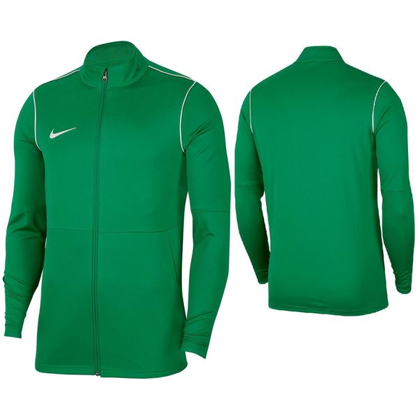 Bluza piłkarska męska Nike Dry Park 20 Dri-Fit rozpinana bez kaptura ze stójką. Zielone bluzy męskie Nike, m, bez wzorów, bez kaptura, do piłki nożnej, dri-fit (nike). Za 109.00 zł.